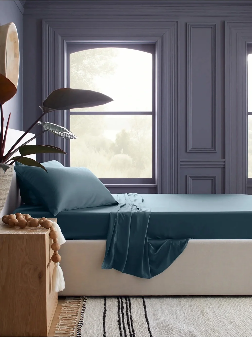 Quince Bamboo Sheet Set Full Nightfall NWT 4pc Fitted Flat 2 Pillowcases